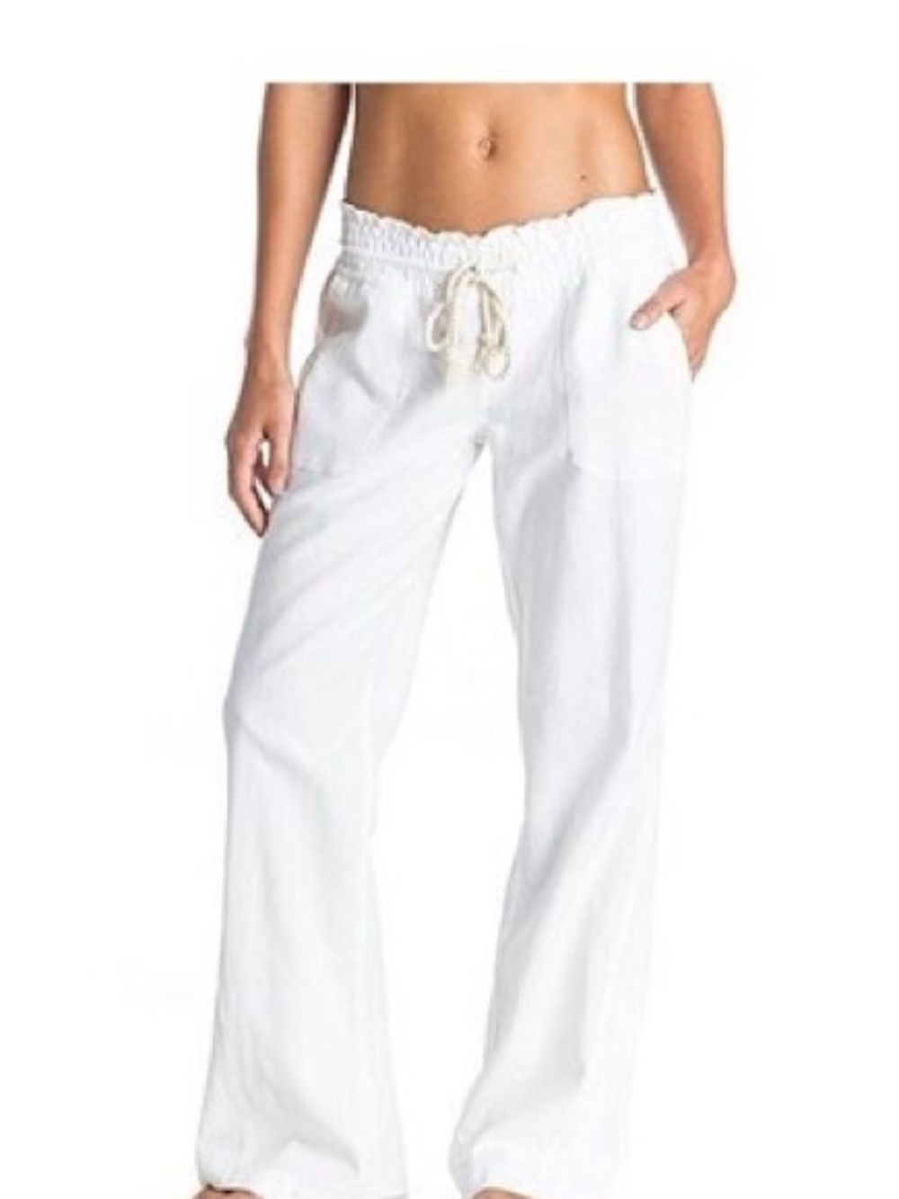 Roxy White Drawstring Lounge Pants - Picture 2 of 5